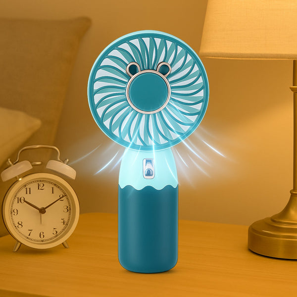 Mini Fan Rechargeable Table Fan Handheld Fan For Home , Office , Car - justgrabit.in | Just Grab It