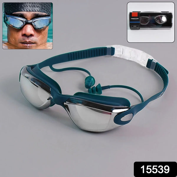 Knx Professional Anti - Fog UV Protection Swimming Goggles with Mirrored Lenses and Earplugs - Justgrabit Inc.
