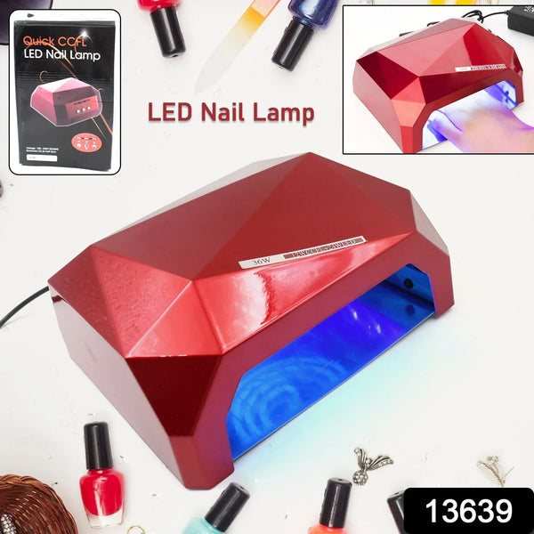 36W LED Nail Dryer, Curing Nail Polish UV Gel Diamond Shaped Nail Dryers (1 Pc) - justgrabit.in | Just Grab It