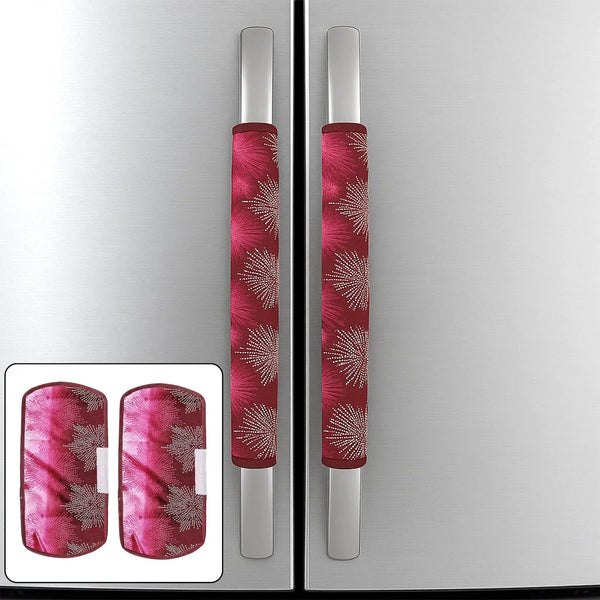 Fridge Cover Handle Cover Polyester High Material Cover For All Fridge Handle Use ( Set Of 2 Pcs ) Multi Design - justgrabit.in | Just Grab It
