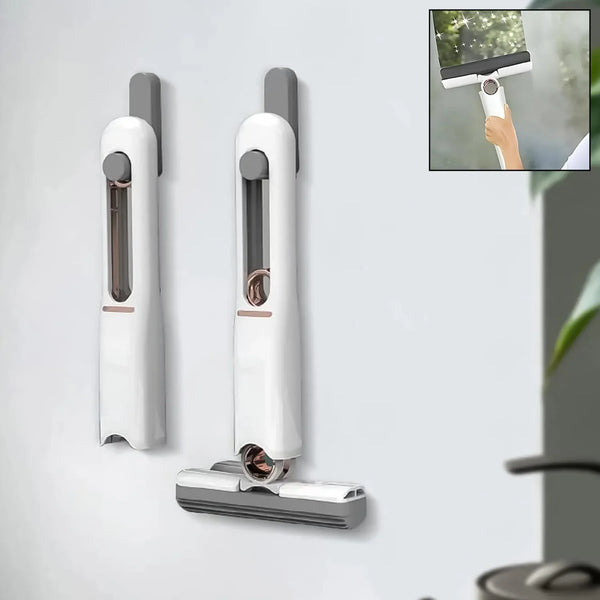Portable Self - Squeeze Short Mop, Mini Hand Wash - Free Strong Absorbent Mop with 1 Cotton Head, Cleaning Sponge For Bathroom Kitchens Table - Justgrabit Inc.