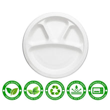 Vegnar 4 Compartment Disposable Food Serving Plate Set (10 Pc) - justgrabit.in | Just Grab It