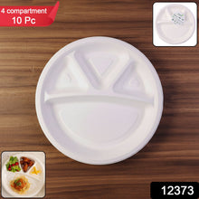 Vegnar 4 Compartment Disposable Food Serving Plate Set (10 Pc) - justgrabit.in | Just Grab It