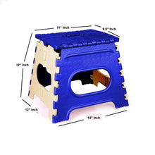 2009_12 Inch Plastic Folding Step Stool for Kids and Adults with Handle (Multicolor) - justgrabit.in | Just Grab It