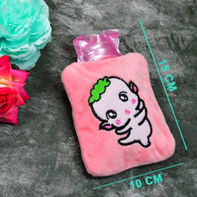 Pink Cartoon Small Hot Water Bag with Cover for Pain Relief - Justgrabit Inc.