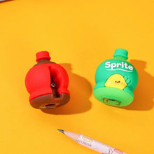 2 - in - 1 3D Cold Drink Bottle Shape Rubber Pencil Sharpener and Eraser Set, Stationery for Kids School Boys Girls, Birthday Return Gifts (24 Pcs Set ) - justgrabit.in | Just Grab It