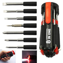 8 in 1 Multi - Function Screwdriver Kit with LED Portable Torch - justgrabit.in | Just Grab It