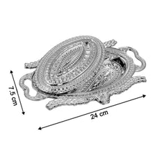Plastic Peacock Dry Fruit Silver Finish Serving Tray - Justgrabit Inc.