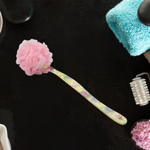 Long Handle Shower Puff Pouf Sponge Exfoliating Mesh Brush Scrubber,Bath Loofah Bath Scrubber for Body Shower Loofah Brushes, Body Bath Brush for Women and Men, Bathroom Shower Accessories (Mix 1 Pc) - justgrabit.in | Just Grab It