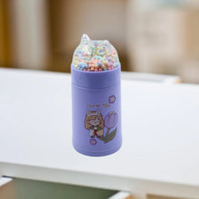 Girl Glass Water Bottle for School with Kid Sparkle Strap Cat Lid Sequins Glitter Glass Cup Birthday Gift Children 350ml (MOQ : - 75 pc) - justgrabit.in | Just Grab It