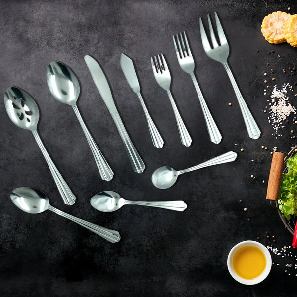 45Pc Stainless steel Flatware Set Used For Dinner, Breakfast And Lunch Purposes In All Kinds Of Places. - Justgrabit Inc.