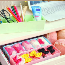 5 Compartments Socks / Handkerchief / Underwear Storage Box Socks Drawer Closet Organizer Storage Boxes (pack of 2) - Justgrabit Inc.