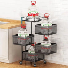 Metal High Quality Kitchen Trolley Kitchen Organizer Items and Kitchen Accessories Items for Kitchen Rack Square Design for Fruits & Vegetable Onion Storage Kitchen Trolley with Wheels (4 Layer) - justgrabit.in | Just Grab It