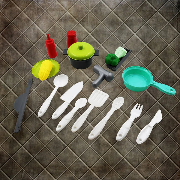 Cooking Toy Plastic Kids Cooking School Play Set (26 Pc Set) - justgrabit.in | Just Grab It