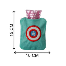 Captain America Print Small Hot Water Bag with Cover for Pain Relief - Justgrabit Inc.
