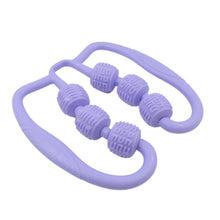 Muscle Massage Roller, 6 Wheels Relieve Soreness Leg Muscle Roller Fitness Roller Muscle Relaxer Massage Roller Ring Clip All Round Massaging Uniform Force Elastic PP Drop Shaped for Home Use (1 Pc) - justgrabit.in | Just Grab It