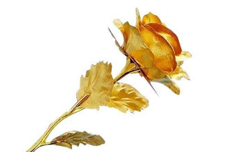 24K Artificial Golden Rose / Gold Red Rose with Gift Box (10 inches) - justgrabit.in | Just Grab It