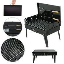 Stainless Steel Briefcase Style Barbecue Grill Toaster (Medium, Black) - justgrabit.in | Just Grab It