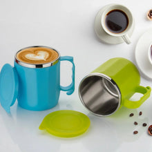 250ML Stainless Steel Mug: Insulated, Leakproof Lid, Hot/Cold Drinks (Mix Color) - justgrabit.in | Just Grab It