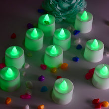 Green Flameless LED Tealights Smokeless Candles for Home Decoration Pack of 24 - justgrabit.in | Just Grab It