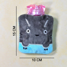 Grey Cat Print Small Hot Water Bag with Cover for Pain Relief - Justgrabit Inc.