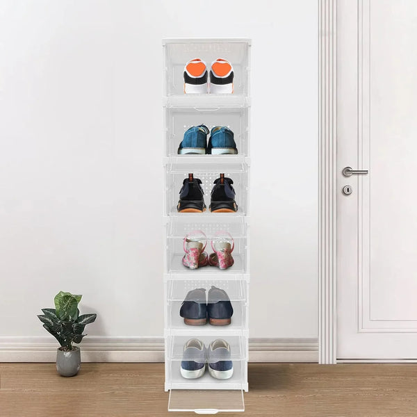 6 - Layer Stackable Foldable Storage Organizer Cart for Clothes, Kitchen, Closet & Bathroom - justgrabit.in | Just Grab It