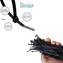 3×100 MM Nylon Self Locking Cable Ties, Heavy Duty Strong Zip Wire Tie. Pack of 100pc - Black - Justgrabit Inc.