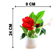 Artificial Rose Flower Plant With Pot, For Home Office Or Gift - Justgrabit Inc.