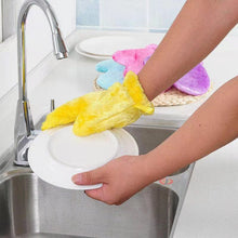 Fiber Reusable Multipurpose Dishwashing Gloves Household Kitchen ( 1 pc ) - justgrabit.in | Just Grab It