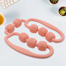 Muscle Massage Roller 8 Wheels Relieve Soreness Leg Muscle Roller Fitness Roller Muscle Relaxer Massage Roller Ring Clip All Round Massaging Uniform Force Elastic PP Drop Shaped for Home Use (1 Pc) - justgrabit.in | Just Grab It