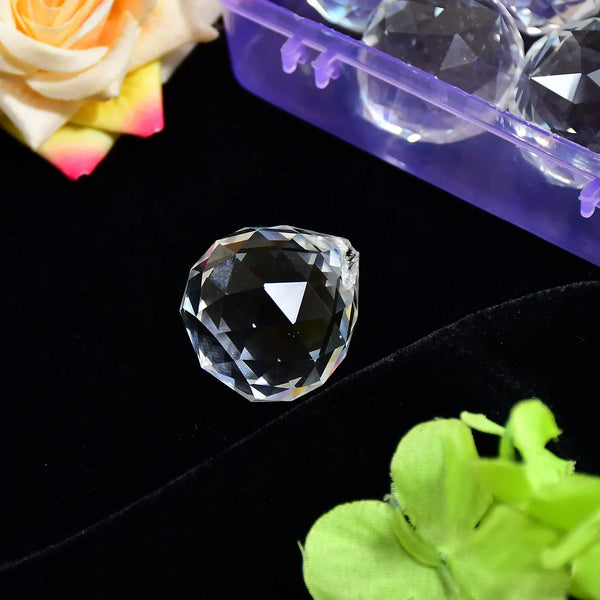 White Crystal Ball Hanging Crystal Ball for Home and Office or Car Decor. - Justgrabit Inc.