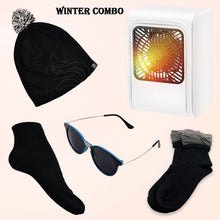 Winter Warm Set - Bennie hat, Room Heater, Sunglasses And Socks (5 Pcs Combo) - justgrabit.in | Just Grab It