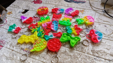 Compact Pop It Keychain – Fun Stress Relief Fidget Toy (1 Pc | Mix Design) - Justgrabit Inc.