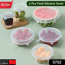 Silicone Stretch Lids, Microwave & Freezer Safe Food Covers (6 Pcs Set /95 Gm ) - Justgrabit Inc.