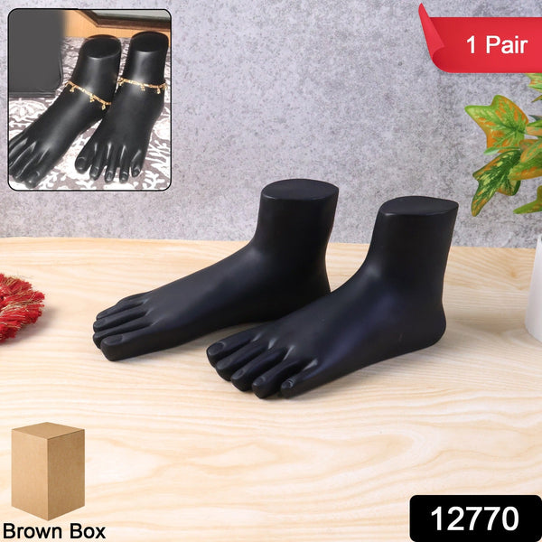Premium Black Foot Mannequin Display Stand (1 Pair) - justgrabit.in | Just Grab It