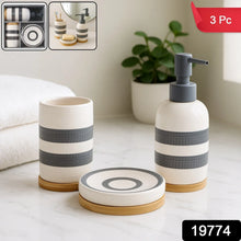 Premium 3 - Piece Ceramic Bathroom Accessory Set - justgrabit.in | Just Grab It