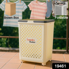 Large Foldable Laundry Basket with Wheels - justgrabit.in | Just Grab It