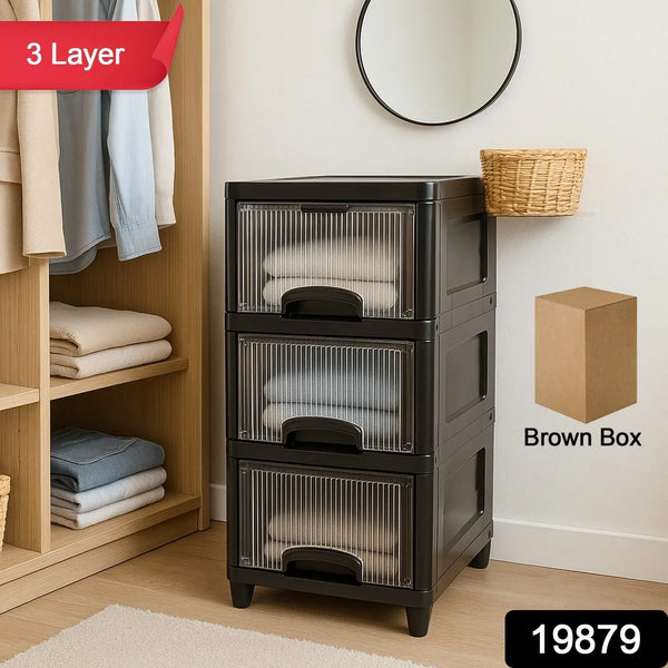 3 - Layer Plastic Storage Drawer Cabinet - justgrabit.in | Just Grab It
