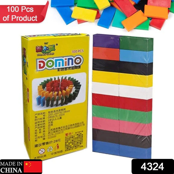 DOMINO BLOCKS SET MULTICOLOR WOODEN TOY BUILDING INDOOR GAME TOY - justgrabit.in | Just Grab It