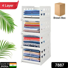4 - Layer Stackable Foldable Storage Organizer Cart for Kitchen, Closet, Bedroom & Bathroom - Justgrabit Inc.