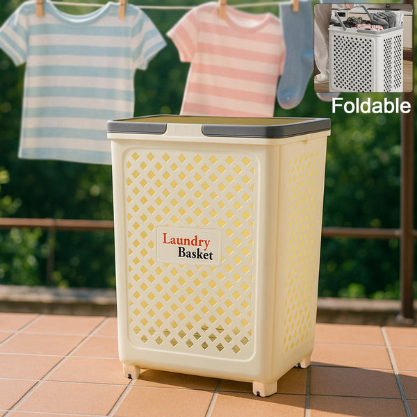 Multipurpose Foldable Laundry Basket with Wheels - justgrabit.in | Just Grab It