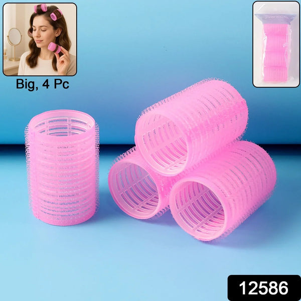 Self - Grip Hair Rollers Set (4 Pc / Big) - justgrabit.in | Just Grab It