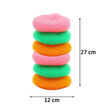 Plastic Scrubber Round Nylon Scrubbers (Pack of 6) - Justgrabit Inc.