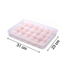 24 Grids Plastic Egg Box Container Holder Tray for Fridge with Lid for 2 Dozen Egg Tray - Justgrabit Inc.