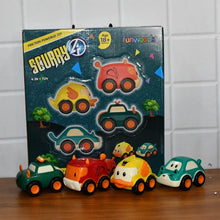Funwoods Animal Cartoon Pull - Back Toy Car - (4 Pc / Set) - justgrabit.in | Just Grab It