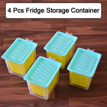 Fridge Storage Containers with Handle Plastic Storage Container for Kitchen(4 Pcs Set) - Justgrabit Inc.