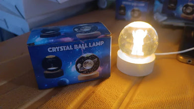 Moon 3D Crystal Ball Lamps with Base For Bedroom 3D Lamps (1 Pc) - justgrabit.in | Just Grab It