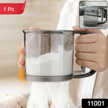 Plastic Flour Sieve Cup with Handle and Fine Mesh Filter for Kitchen Baking - justgrabit.in | Just Grab It