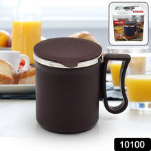 Coffee Mug with Lid and Handle - Plastic Covered Stainless Steel Mug (Random Color, Approx 200 ML) - justgrabit.in | Just Grab It