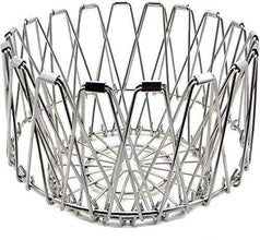 Multipurpose Fruit Basket Stainless Steel Wire Bowl Foldable Basket for Vegetable / Fruits / Dining - Justgrabit Inc.
